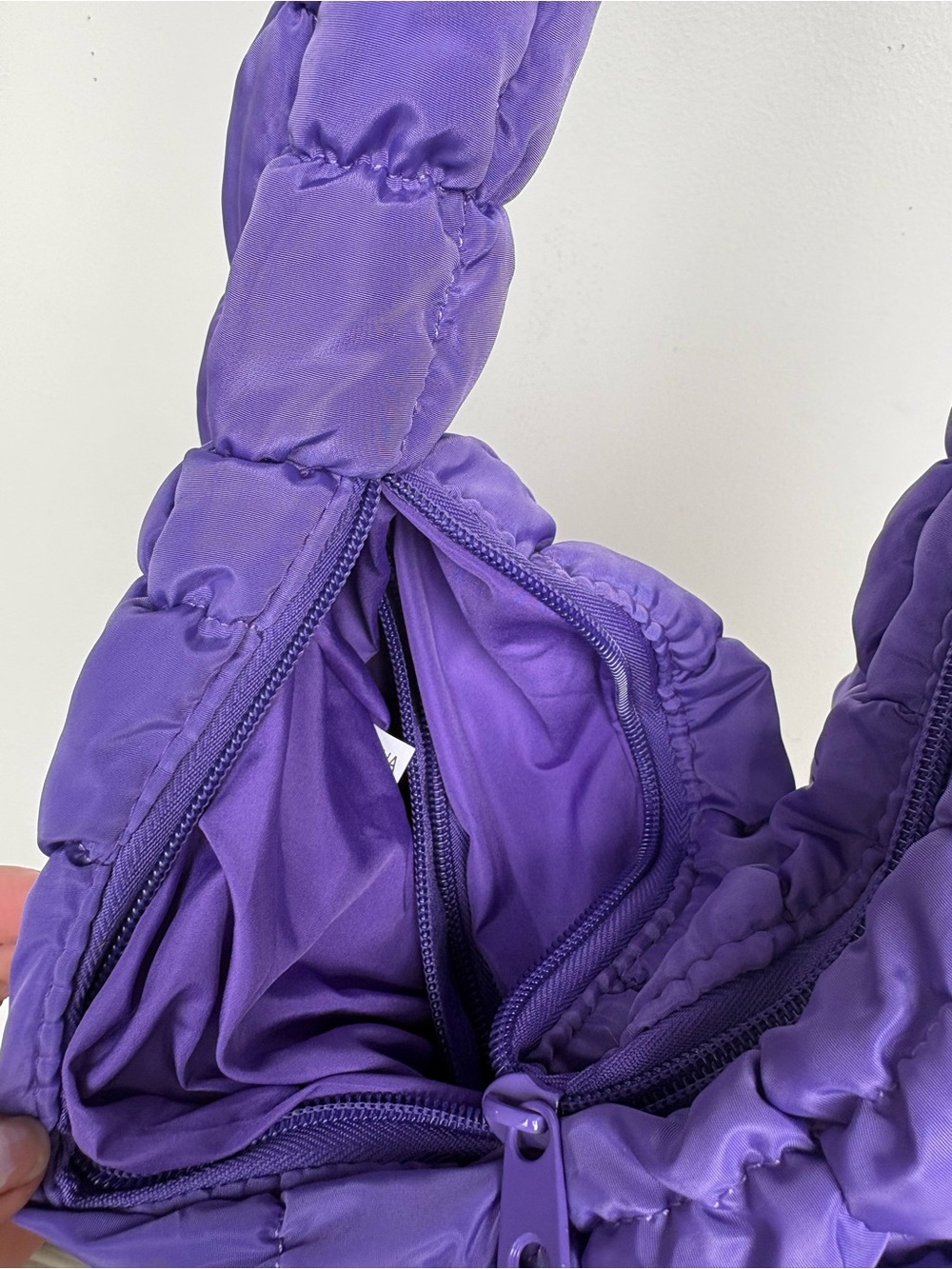Puffy Quilted Shoulder Bag in Purple - Picture 4 of 4